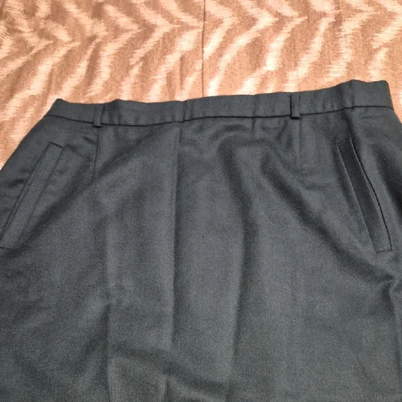 Vintage Rafaella Dark Green Wool Straight Maxi Skirt Size 16 - Picture 4 of 10